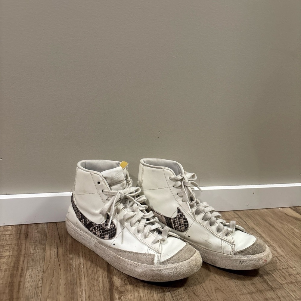 Nike White and Black High-Top Sneakers